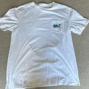 White vineyard, vines T-shirt with football whale.